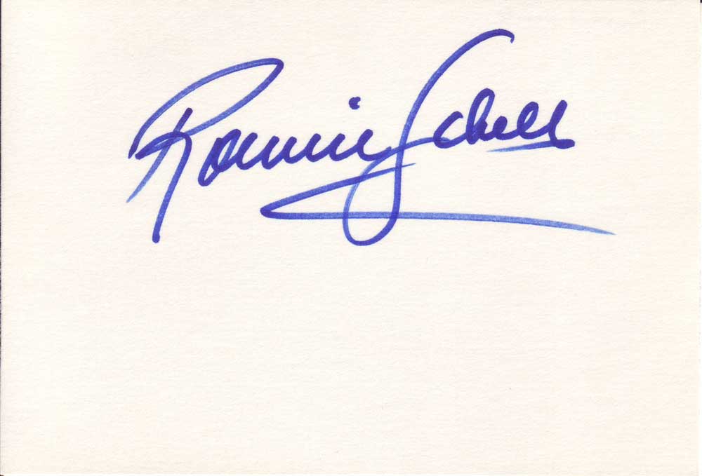Ronnie Schell Autographed Index Card