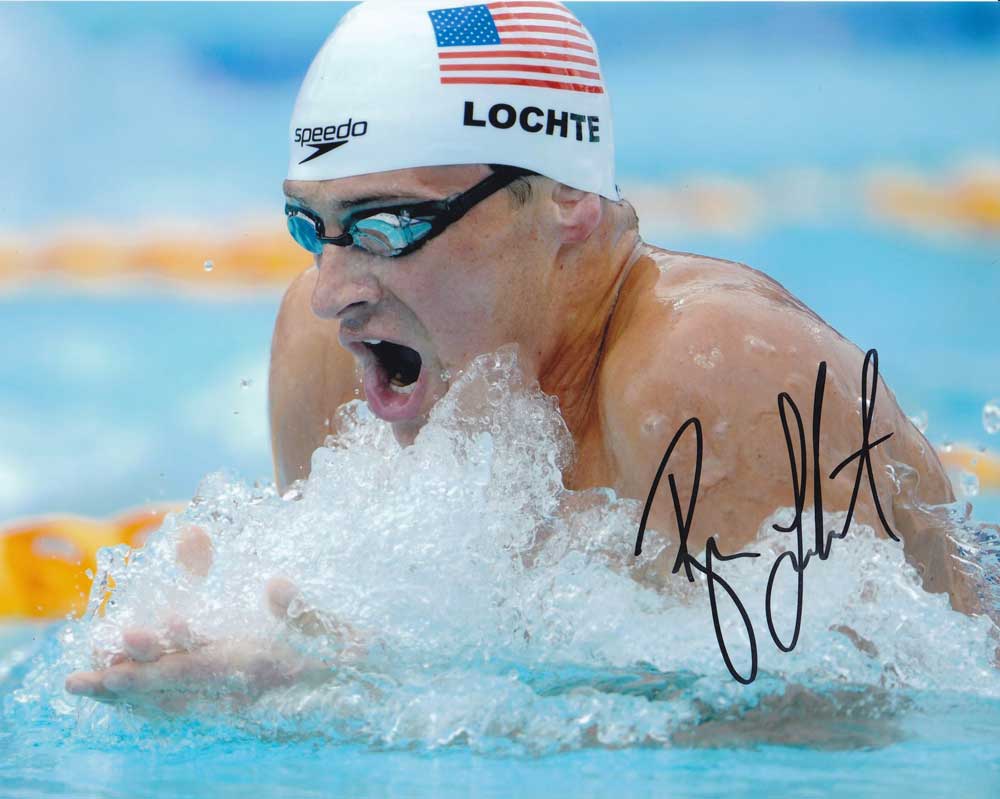 Ryan Lochte in-person autographed photo Team USA