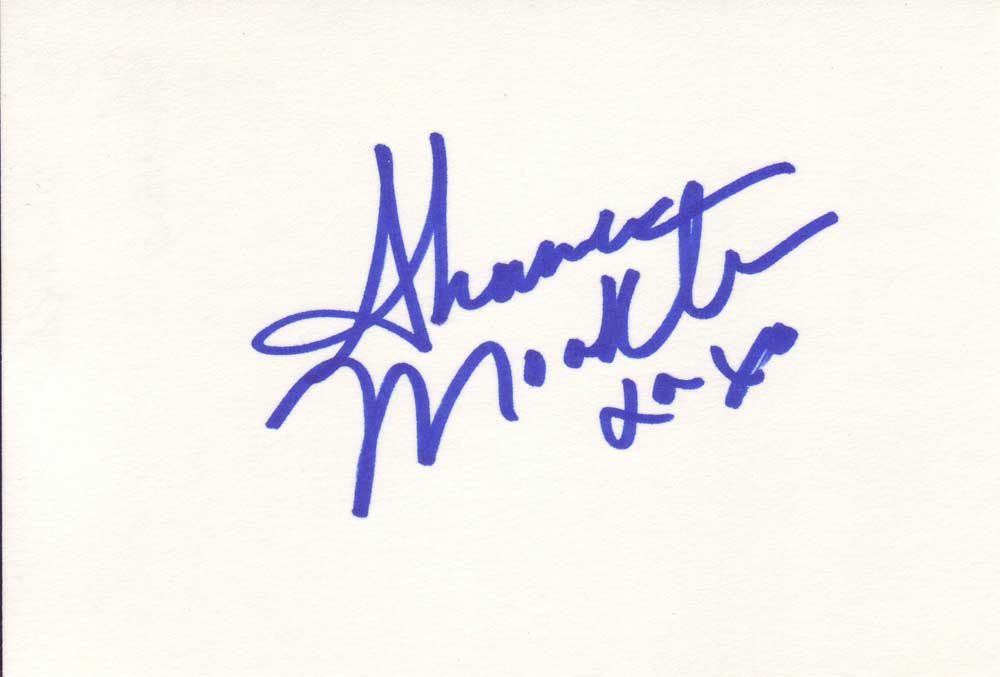 Shana Moakler Autographed Index Card