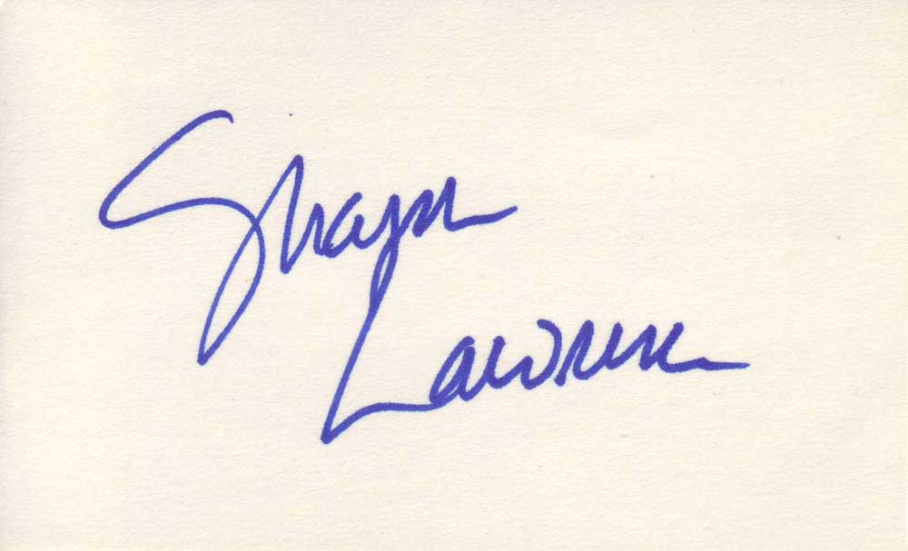 Sharon Lawrence autographed 3 x 5 index card