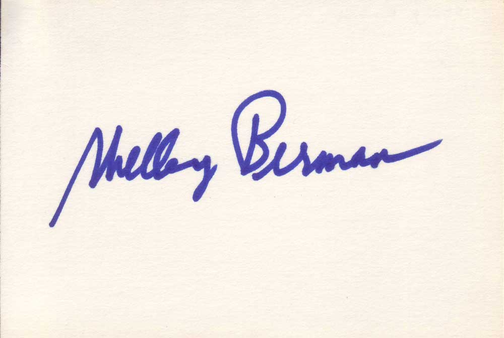 Shelley Berman Autographed Index Card