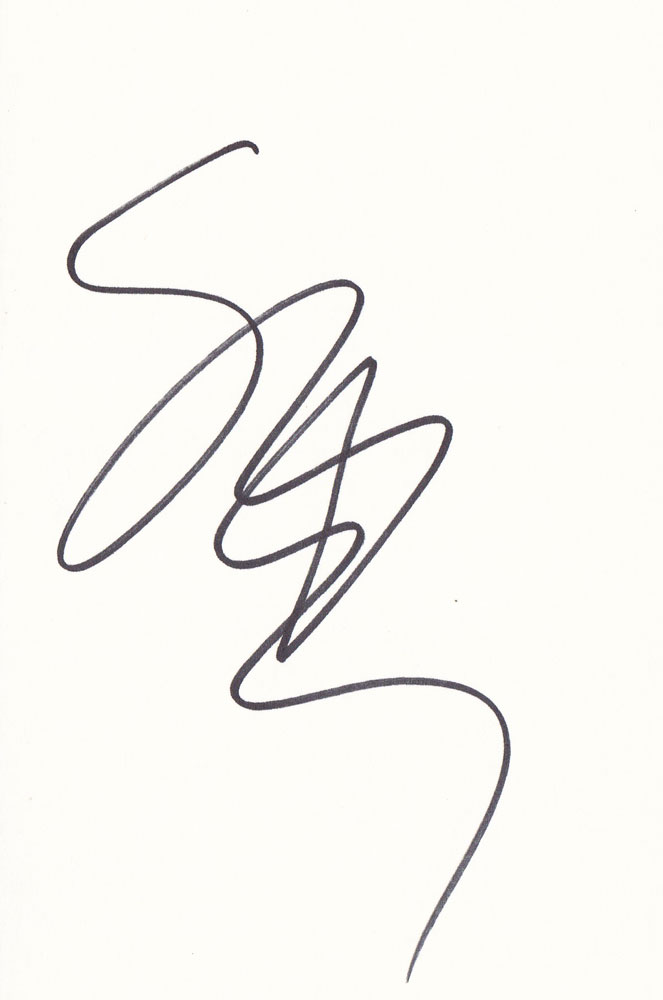 Sheryl Crow Autographed Index Card