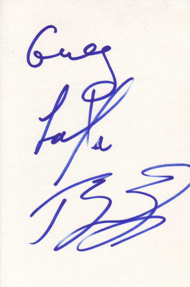 Taylor Dayne Autographed Index Card