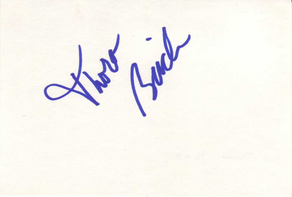 Thora Birch Autographed Index Card
