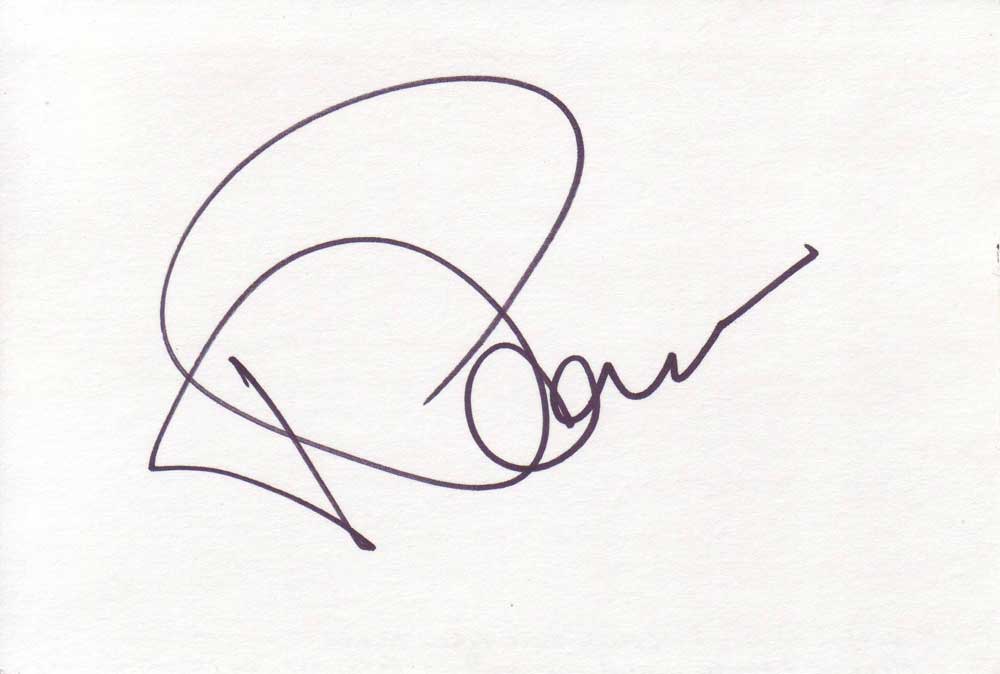 Tony Plana Autographed Index Card