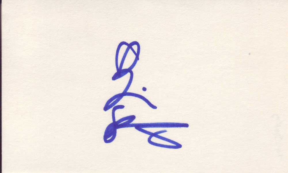 Tori Spelling autographed 3 x 5 index card