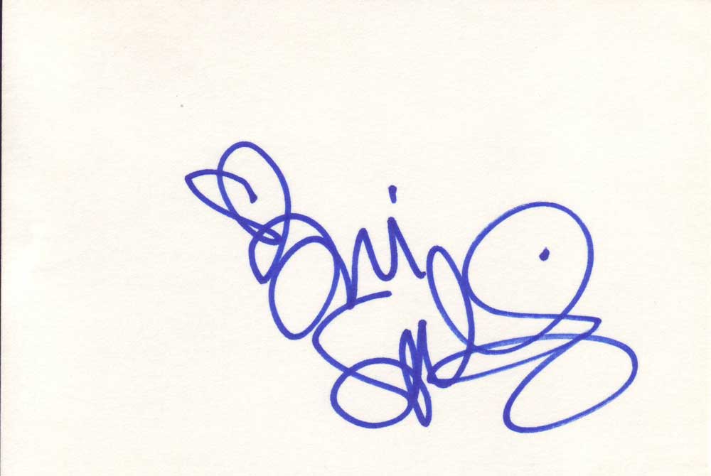Tori Spelling Autographed Index Card