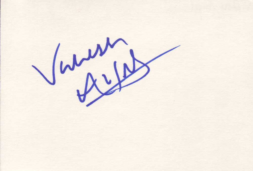 Vanessa Angel Autographed Index Card