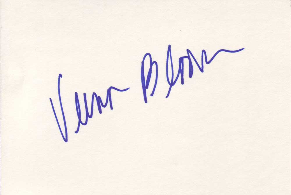 Verna Bloom Autographed Index Card